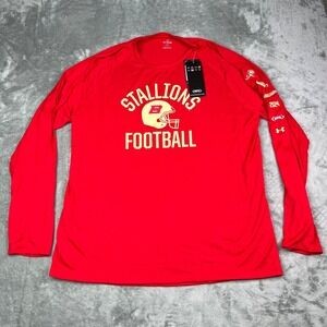 Under Armour Birmingham Stallions UFL Red Tech Long‎ Sleeve Shirt Mens XL Loose